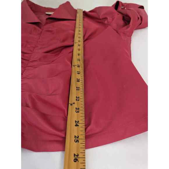 Talbots Pure 100% Silk Pink Ruched Gathered Front Blouse Womens Size 20W Career - Picture 10 of 12